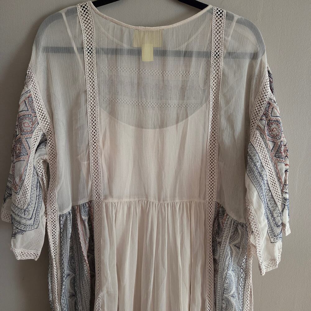 Anthropologie Maeve Toronto Embroidered Peasant Midi Dress Boho Gauze Small - Picture 5 of 15